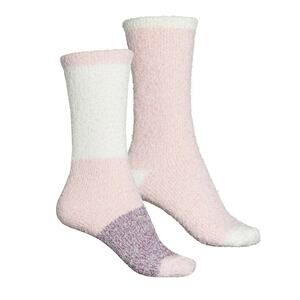 Bearpaw Women’s Cozy Color Block Socks 2 Pairs Shoe Size 5-10 Crew New with Tags